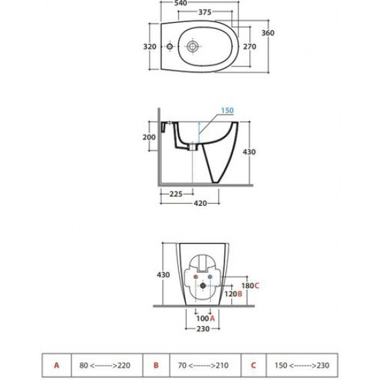Биде напольное Globo 4all MD011BI белое