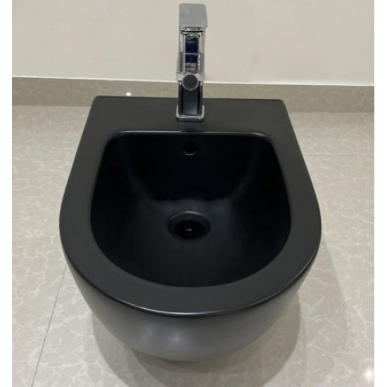 Биде подвесное Ceramalux 2197-1MB 37x49 черный матовый