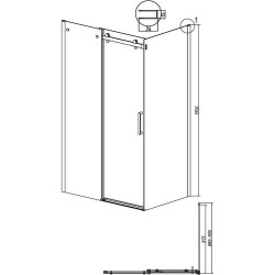 Боковая стенка Grossman Classic 90x195 стекло прозрачное / профиль хром