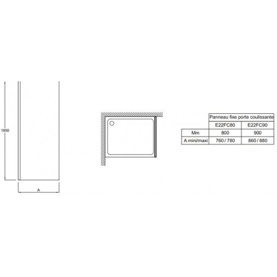 Боковая стенка Jacob Delafon Contra E22FC80-GA 80x195