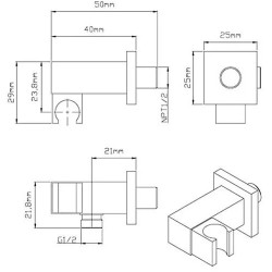 Держатель для душа с подводом воды Vincea VSC-41MB черный матовый