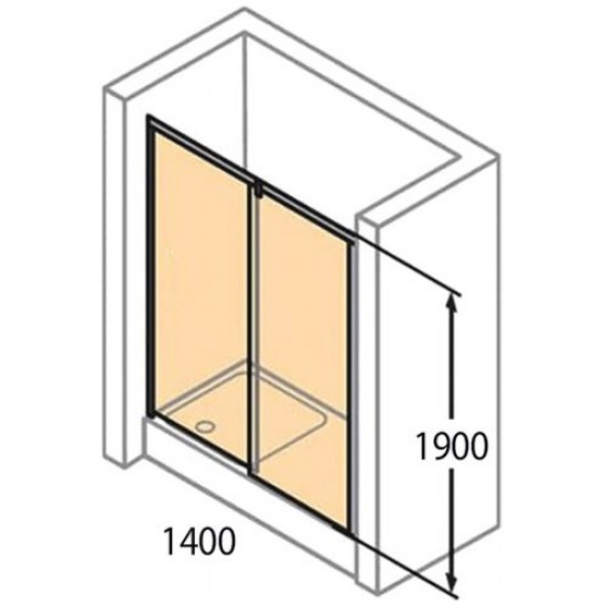 Душевая дверь Huppe X1 140404.069.322 140x190