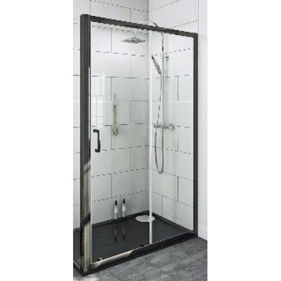 Душевая дверь Pelican FP020100B 100x190 стекла прозрачные, профиль черный