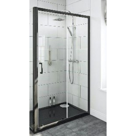 Душевая дверь Pelican FP020100B 100x190 стекла прозрачные, профиль черный