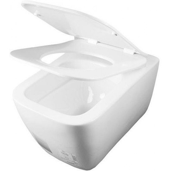 Инсталляция Eccellenza Tecnica 152.4.501.8088 с белой кнопкой 152.7.320.088 и унитазом Idevit Halley Rimless с сиденьем Ultra SETK3204-2616-001-1-6