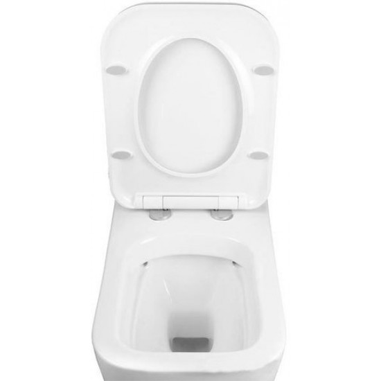 Инсталляция Eccellenza Tecnica 152.4.501.8088 с белой кнопкой 152.7.320.088 и унитазом Idevit Halley Rimless с сиденьем Ultra SETK3204-2616-001-1-6