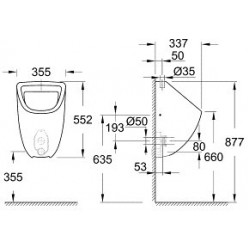 Писсуар Grohe Bau Ceramic 39439000 35,5x33,7 Писсуар Grohe Bau Ceramic 39439000 35,5x33,7