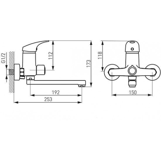 Смеситель для ванны Ferro One BFO33A хром