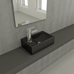 Умывальник Bocchi Milano 1418-004-0326 37x23 черный матовый Умывальник Bocchi Milano 1418-004-0326 37x23 черный матовый