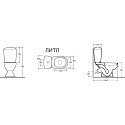 Унитаз напольный Керамин Литл Детский Алкапласт 30x58 сиденье полипропилен Унитаз напольный Керамин Литл Детский Алкапласт 30x58 сиденье полипропилен