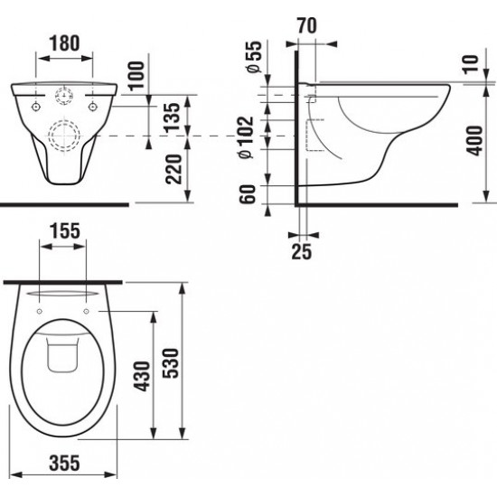 Унитаз подвесной Jika Dino Rimless 8213770000001 без сиденья