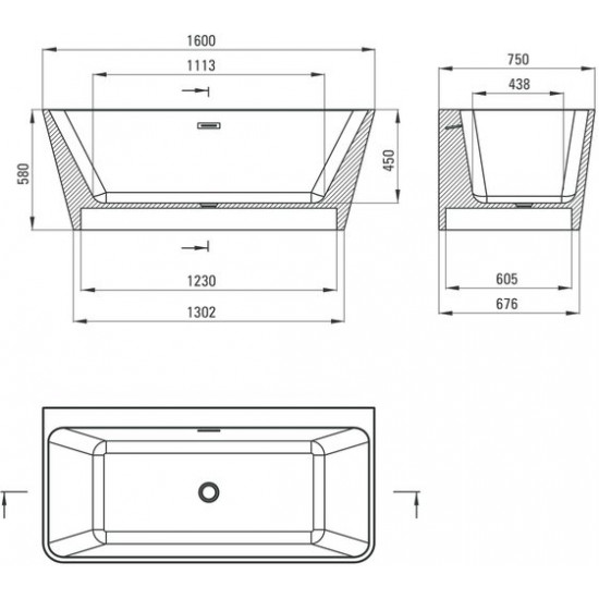 Ванна акриловая Deante Hiacynt 160x75 белая