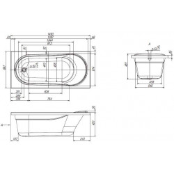 Ванна акриловая VentoSpa Italy Aqua 150x70