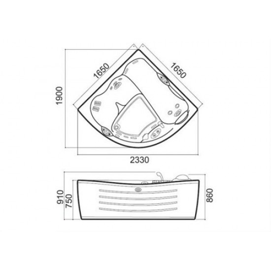 Ванна гидромассажная Jacuzzi  Muse TOP SX 180x100 (левая)
