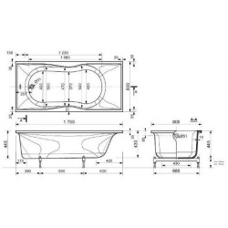 Ванна из искусственного камня Эстет Beta 170x80 белый матовый