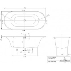 Ванна квариловая Villeroy & Boch Cetus UBQ175CEU7V-01 175x75 белый