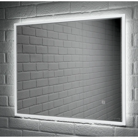 Зеркало Домино Graffo 700x600 белый глянец с подсветкой