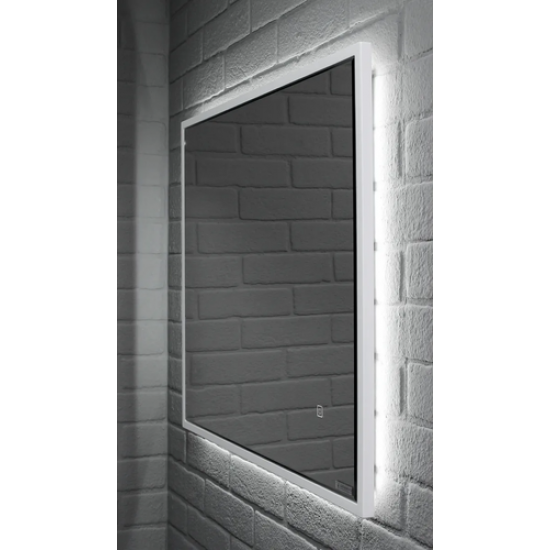 Зеркало Домино Graffo 700x600 белый глянец с подсветкой