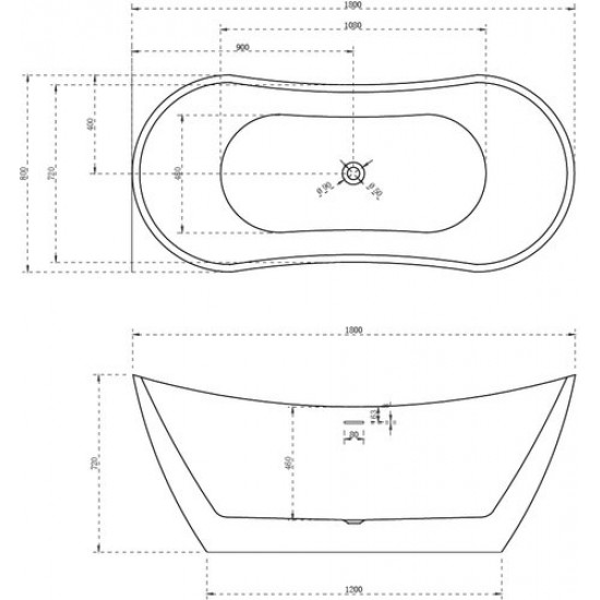 Акриловая ванна Abber AB9322 180x80 белая