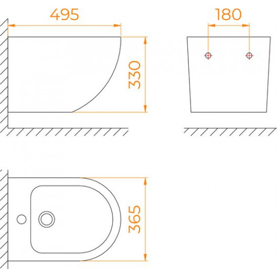 Биде подвесное RGW SW-80 36x49 белый
