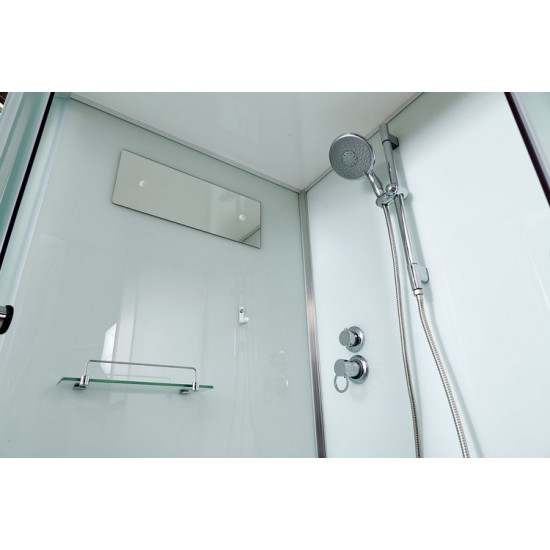 Душевая кабина Deto D102 L 120x80 стекла матовые, профиль хром, левая