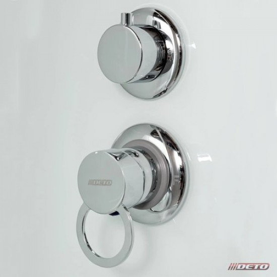 Душевая кабина Deto D102 L 120x80 стекла матовые, профиль хром, левая