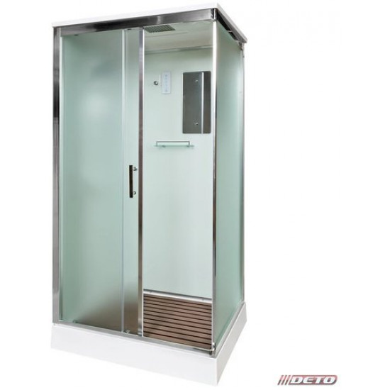 Душевая кабина Deto D119SEL 110x90 с электрикой, стекла матовые, профиль хром
