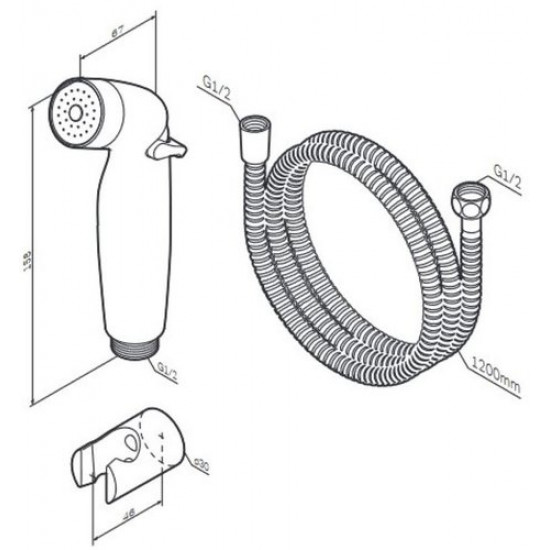 Гигиенический душ с держателем AM.PM F0202022 черный матовый Гигиенический душ с держателем AM.PM F0202022 черный матовый