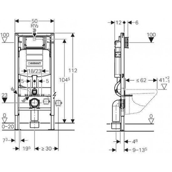 Инсталляция Geberit Duofix UP320 111.320.00.5 Инсталляция Geberit Duofix UP320 111.320.00.5