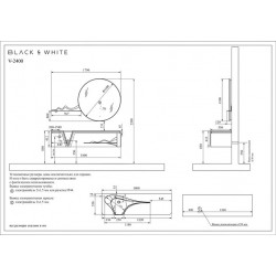 Комплект мебели Black&White Gravity V-2400 с подсветкой