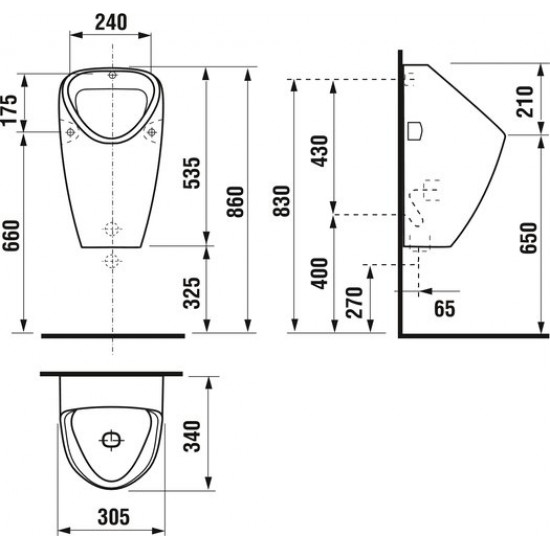 Писсуар Jika Golem 8430600000001 с внутренним подводом воды
