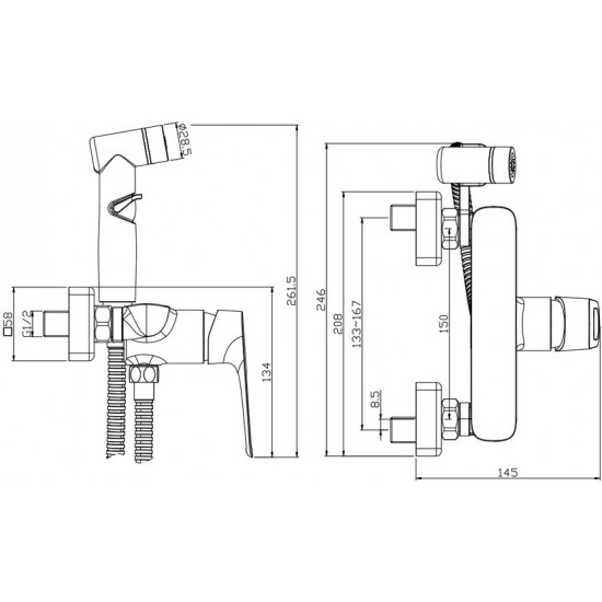 Смеситель для биде Rossinka RS46-52 хром