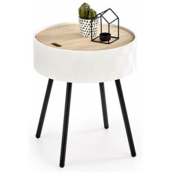 Стол журнальный HALMAR AURA V-CH-AURA-LAW-BIALY 38x38x45 белый матовый/черный