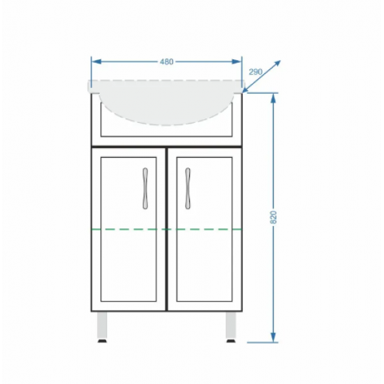 Тумба под умывальник Vako Венеция 50 белый
