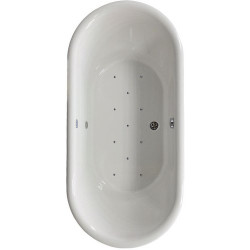 Ванна аэромассажная Riho Dua Black 180x86 белый/черный