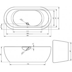 Ванна аэромассажная Riho Dua Black 180x86 белый/черный