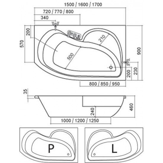 Ванна акриловая Roth (Roltechnik) Activa 150x90 (правая)