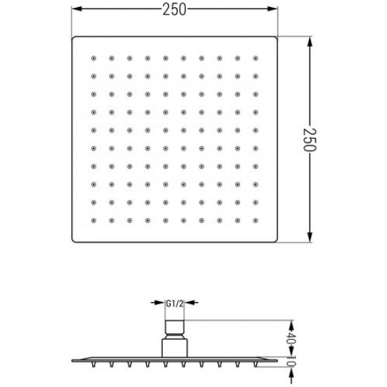 Верхний душ Mexen Slim 79125-70 черный