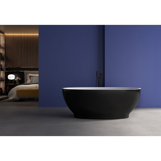 Акриловая ванна Abber AB9207MB 165x80 черный матовый