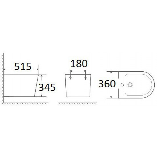 Биде Welt-Wasser SALZBACH 005MT-GR подвесное