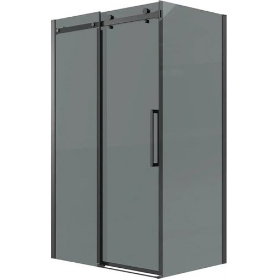 Боковая стенка Grossman Classic 80x195 стекло тонированное / профиль черный матовый