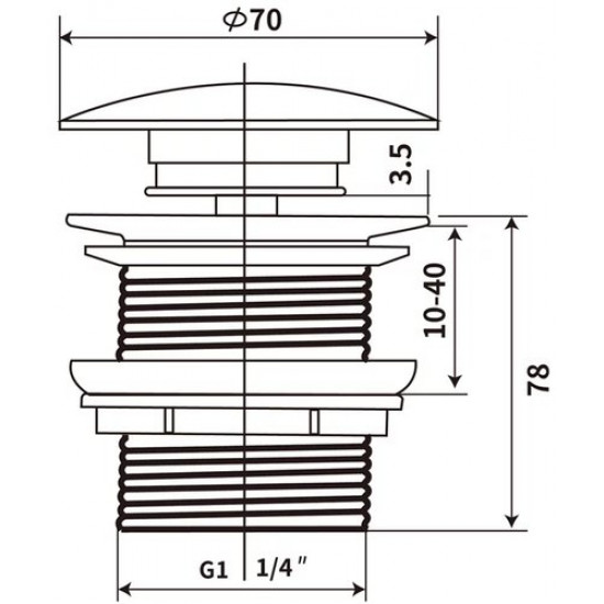 Донный клапан Vincea DBS0-216MB черный матовый