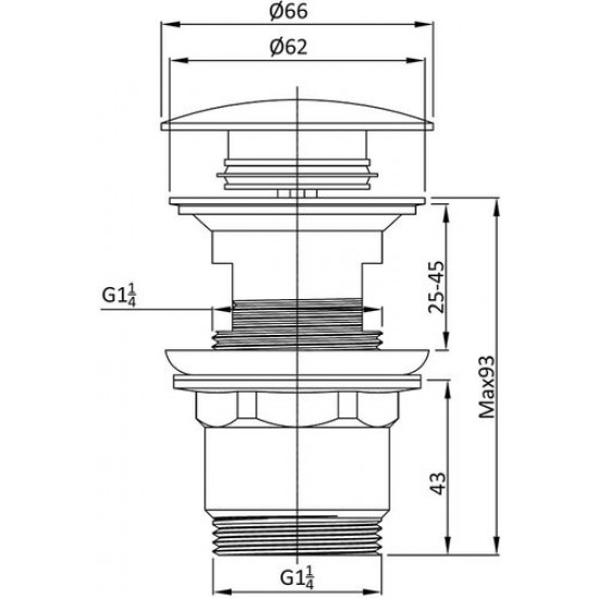 Донный клапан Vincea DPU-1B01BG брашированное золото