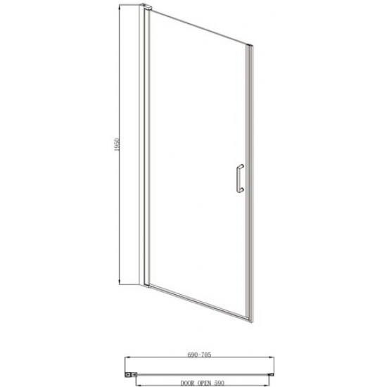 Душевая дверь Adema НАП/NAP 70x195 (тонированная)