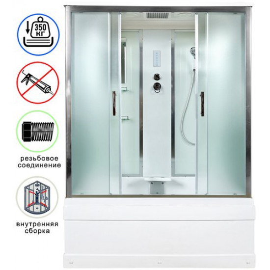 Душевая кабина Avacan EM4515EL AVA N 150x85 с электрикой, стекла матовые, профиль хром Душевая кабина Avacan EM4515EL AVA N 150x85 с электрикой, стекла матовые, профиль хром