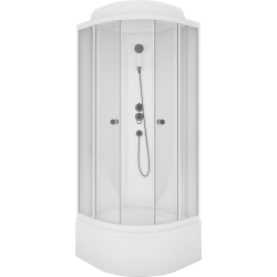 Душевая кабина Метакам Classic V3 90x90 стекла прозрачные, профиль белый