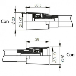 Душевой шланг Rubineta CON/IMP 150 см 600064В черный
