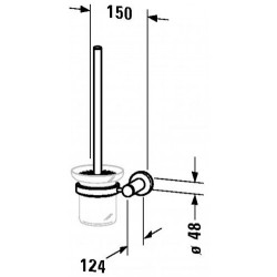 Ерш для туалета Duravit D-Code 99271000 подвесной, хром/белый Ерш для туалета Duravit D-Code 99271000 подвесной, хром/белый