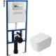 Комплект инсталляции Eccellenza Tecnica 152.4.501.8088 с клавишей смыва хром 152.7.322.088 и подвесным унитазом Idevit Alfa Rimless SETK3204-2616-001-1-1