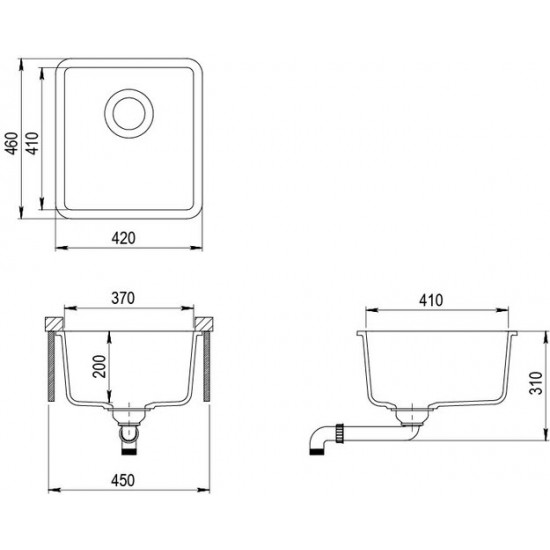 Кухонная мойка Aquasanita Arca SQA 101 202 W 42x46 Alumetallic Кухонная мойка Aquasanita Arca SQA 101 202 W 42x46 Alumetallic
